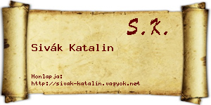 Sivák Katalin névjegykártya