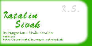 katalin sivak business card